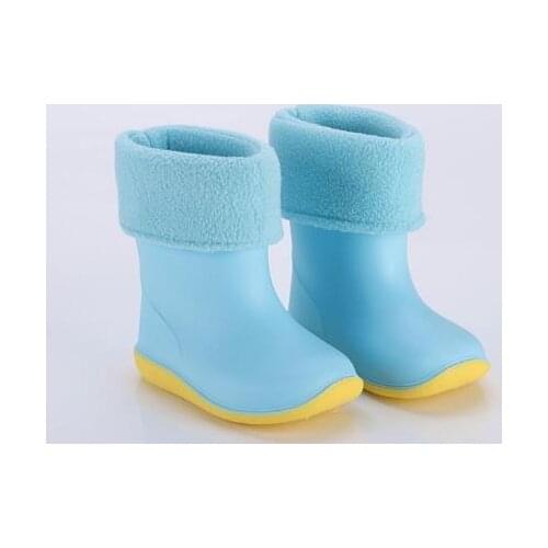 Rain Boots Kids Boys Non-slip Rubber Boots Toddler Girls Waterproof Water Shoes Warm Children Rainboots four Seasons Removable