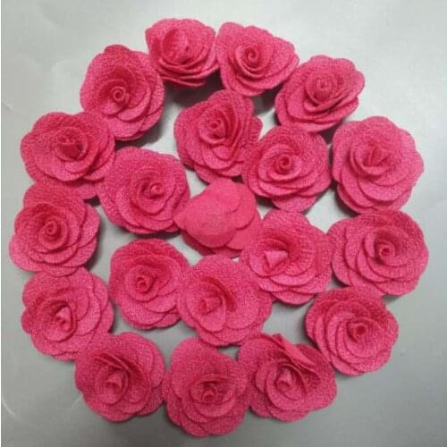 New 200Pieces Rose Handmade 2.5cm,3.5cm Fabric Rose Cotton Cloth Flowers Hand DIY Wedding Bouquet Flower Hair Accessories
