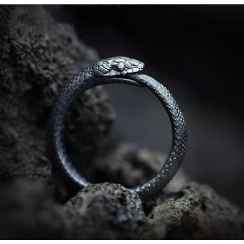 New Live Mouth Ouroboros Ring Dark Pioneer Male And Female Couple Birthday Party Gift