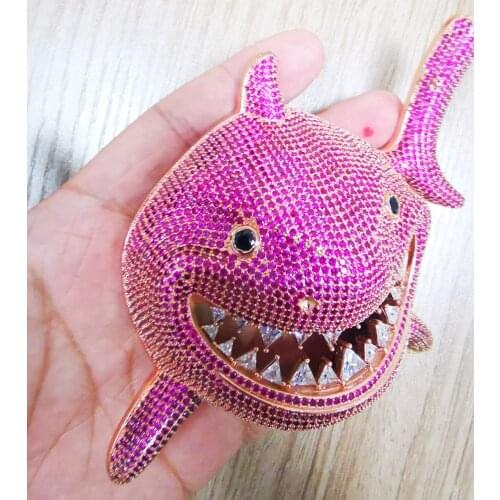 Hip Hop Prong Setting 5A+ CZ Stone Bling Iced Out Big Shark Pendants Necklaces for Men Rapper Jewelry Drop Shipping