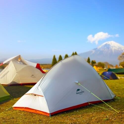 Naturehike camp tent updated cloud 2, outdoor ultralight tent, hiking 20D/210t, cover fabric for 2 people, free mat NH17T001-T