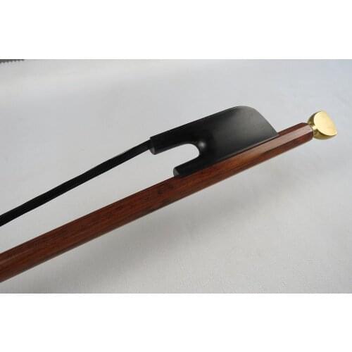 Strong baroque snakewood 3/4 bass bow,BRASS SCREWS ,black Horsehair #7327
