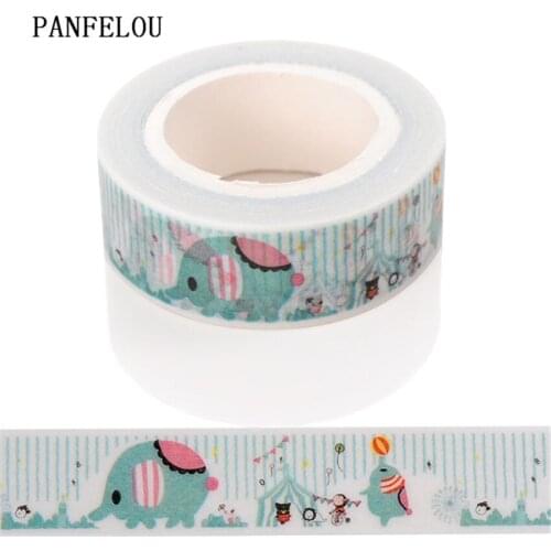 PANFELOU 1.5CMx10M elephant Dividing Stickers border masking adhesive paper washi tape DIY Scrapbooking Hand account