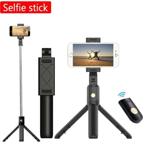 Selfie Stick Tripod With Phone Holder Clip Portable Tripod For Phone Bluetooth Foldable Telescopic Stick For All Smart Phone
