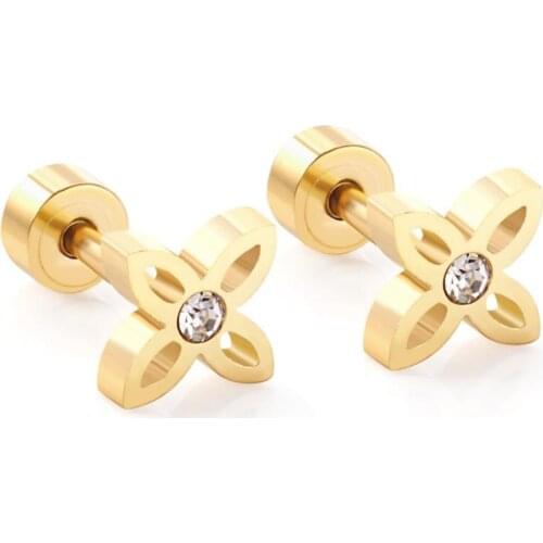 LUXUKISSKIDS Flower hand korean women stud earrings Set Cute Trendy stainless steel Gold earings Fashion Jewelry aretes de mujer