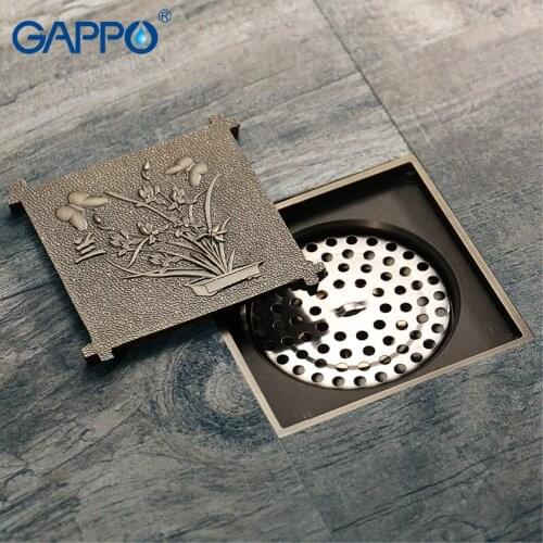 GAPPO drains square bathroom floor drain Antique Brass bath drain shower floor drains bathroom drainer Strainers
