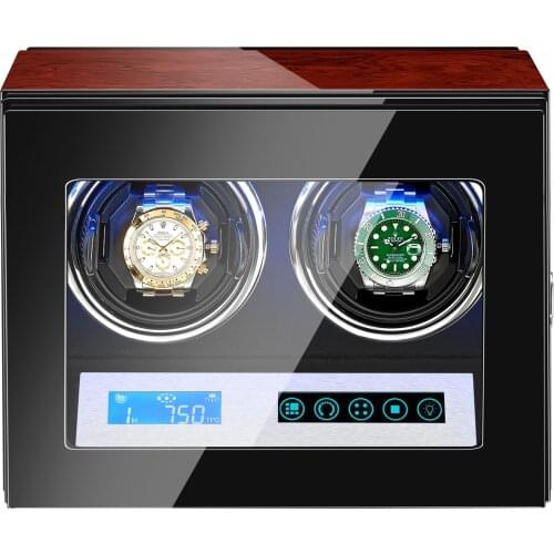 AAA Quality 5 Modes Rosewood Watch Winder with Quiet Japanese Mabuchi Motor 2+0 Storage Ultra-quiet Japanese motor with LED