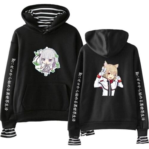Fake Two Piece Sweatshirt Anime 3D Print Re:Zero Twin maid Ram Rem 3D Printed Harajuku Hoodie Fashion Pullover Hooded Jacket