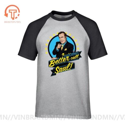 Better Call Saul Funny T-shirt Hombre Saul Goodman TV show Cthulhu Serial Digital Printing Men T shirt 100% Cotton Black Tshirts