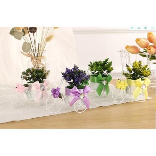 1PC Bicycle Storage Basket Float Vase Plant Tricycle Bike Organizer Flower Basket Pot Flower Decoration Random Color KN 061