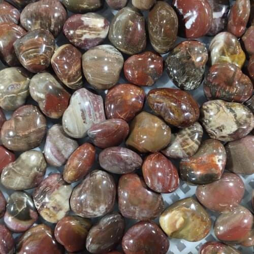 1pcs Beautiful Natural Petrified Wood Silicified Puffy Heart Crystal Loving Shaped Geode Polished Stones Modern Home Decor