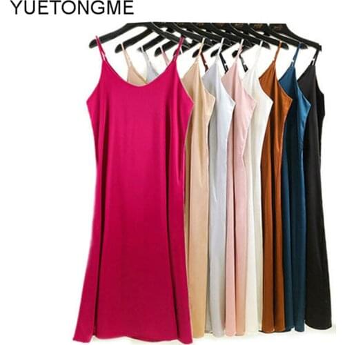 Plus Size 2021 summer High Quality Womens Dress Summer Spaghetti Satin Long Woman Dress Very Soft Smooth