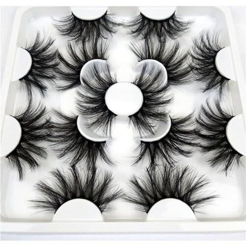 7/8 pairs of 3D mink eyelashes handmade natural long false lashes 20-25mm bulk lashes reusable makeup eye lash extension tools