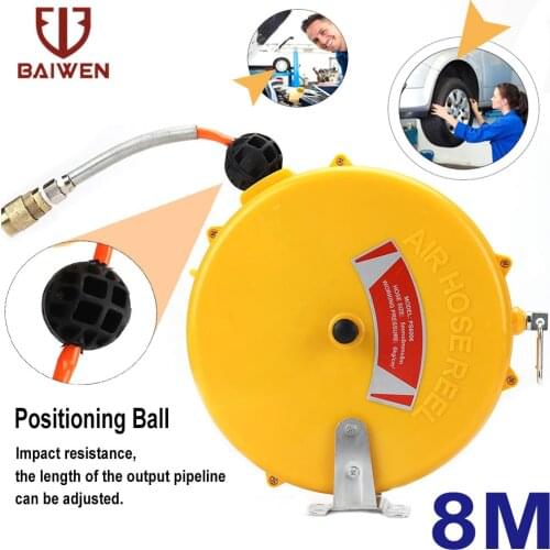 8M Automotive Air Hose Reel Pneumatic PU Tube PU 8*5 Automatic Reel Retractable Air Drum Pneumatic Tool Telescopic Drum Hose