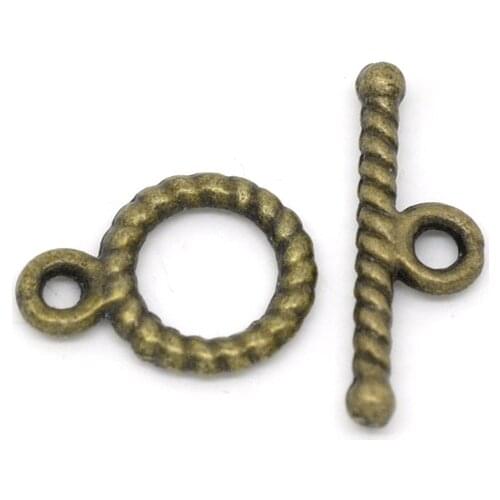 8SEASONS Antique Bronze Toggle Clasps Findings 11x9mm 12x9mm,sold per packet of 50 sets Hot new