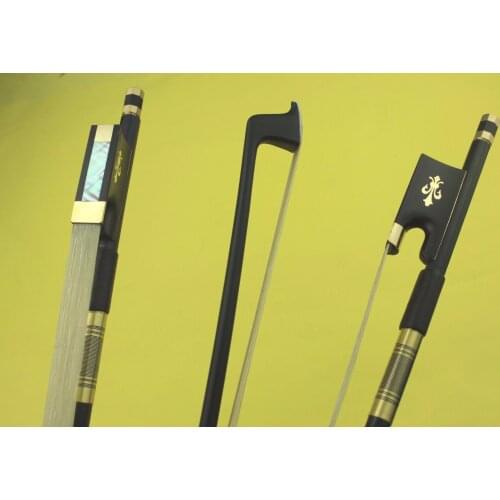 8 pcs new PRO Carbon fiber 4/4 violin bows white horse hair Ebony Frog