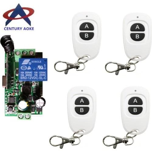 AC85v 110v 120v 220v 240v 1 ch RF wireless remote control switch 1* receiver+4* transmitter POWER ON/OFF