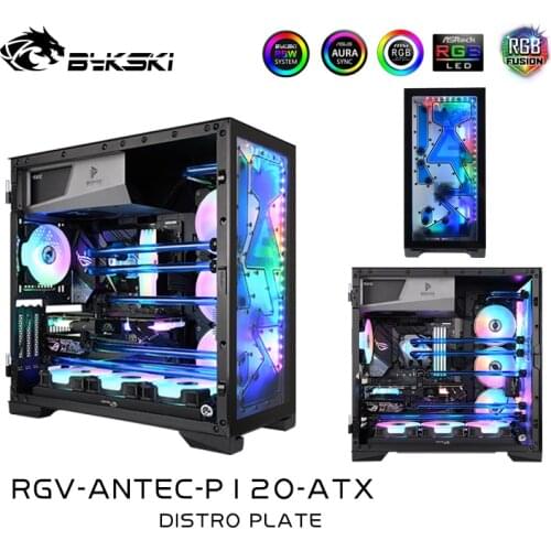 BYKSKI Acrylic Board Water Channel Solution use for Antec P120 Computer Case / Kit for CPU and GPU Block / Instead reservoir