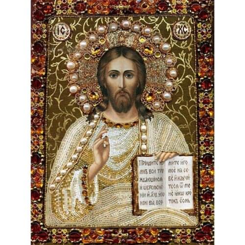 New DIY 5D Diamond Embroidery Religion Man Jesus Christ Images Full Drill Diamond Mosaic Icons Portrait Dimensional Series WDY