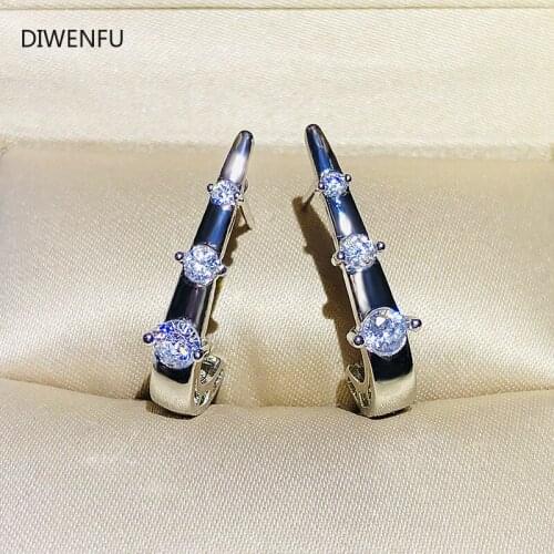 Diamond S925 Silver Stud Earrings for Women Fashion Office Fine Jewelry Diamond Luxury Anniversary Brincos Earrings Women