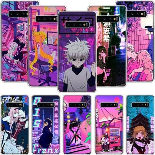Anime Vaporwave Glitch Hot Phone Case For Samsung Galaxy S10 S20 S21 S9 S8 S7 Note 10 20 9 8 FE J4 J6 Ultra Plus Lite Pro + Edge