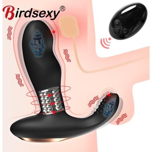 360 Degree Rotating Dildo Anal Vibrator Male Prostate Massage Wireless Vibrator Rotation Anal Plug Dilator Big Butt Plug Sex Toy
