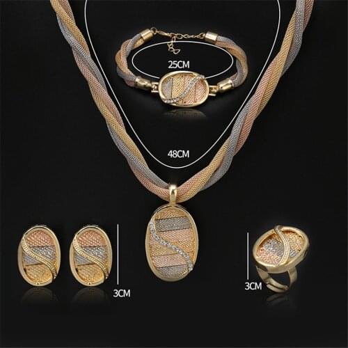 Fani nigerian women wedding jewelry set fashion african Bridal Bijoux Jewelry set Wholesale Dubai gold Colorful jewelry set