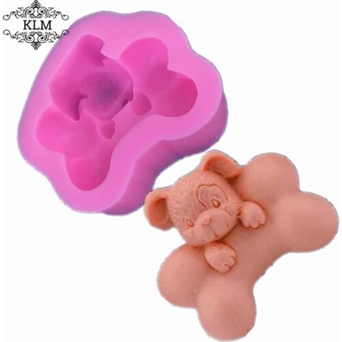 KLM Puppy Silicone Mold Wedding DIY Cake Topper Fondant Cake Decoration Tool Sugarcraft Candy Clay Chocolate Syrup Mold
