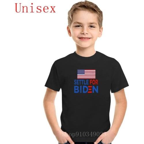 Settle For Biden American flag Usa childrens clothes 100%cotton girl clothes Most popular kids t shirts Trendy pop boys clothes