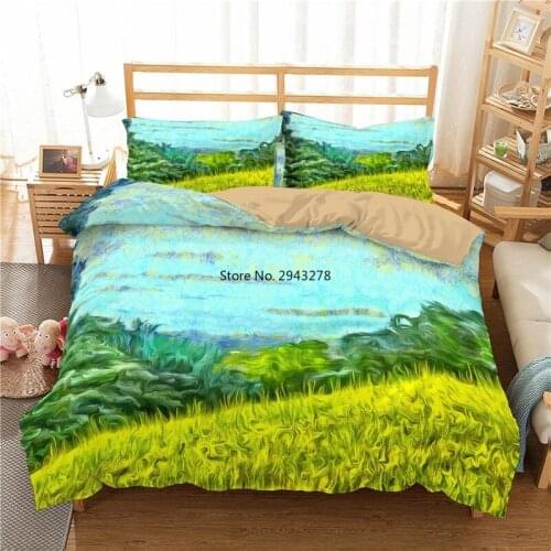 Famous Ink Painting 3D Print Bedding Set Comforter Cover 2/3pcs Sun Flower Duvet Cover Pillowcase Boy Room Decoration Bedspread