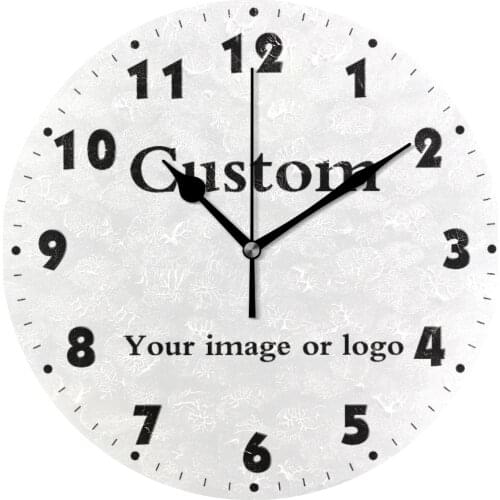 Custom Your Own Round Wall Clock Quiet Battery Operated Wall Watch Silent Non Ticking High Quality Tailor-Made Home Decor Clock