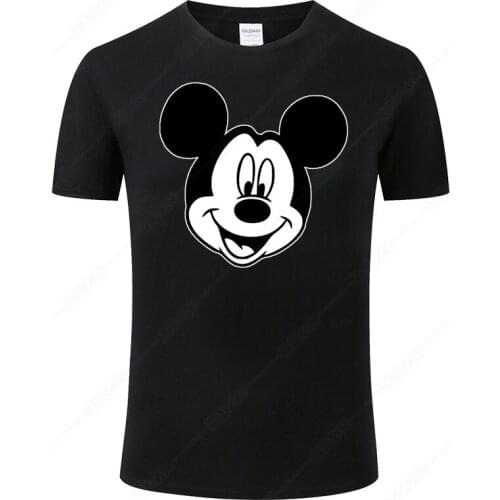 2021 New Mickey Mouse T Shirt Men Harajuku Shirt Summer Cotton T-Shirt Fashion Male Tops Cool Tees Homme Unisex Clothes J128
