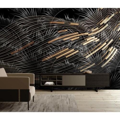 Custom wallpaper tropical plants light luxury line background wall size can be customized wallpaper mural 3d wall for