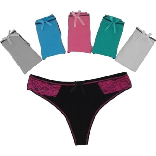 OURBLOG 5 Pieces/lot Cotton Women Underwear Female Floral Print Lingerie G String Sexy Thongs And Girls Bikini Panties For Girls