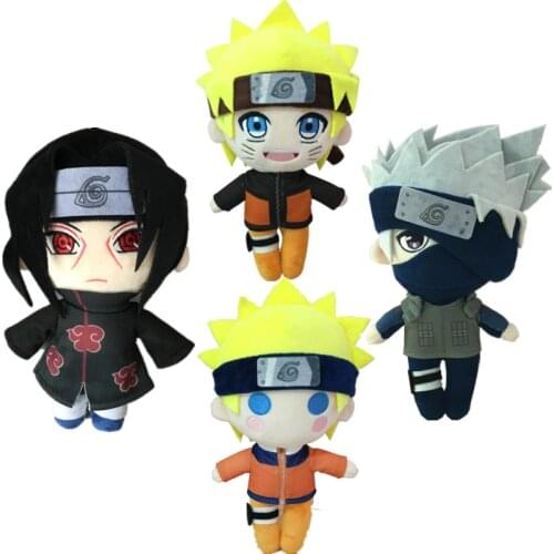 20CM Anime Naruto Q Version Uzumaki Naruto Kakashi Uchiha Itachi Bijuu Kurama Kyuubi Nine-tailed Fox Plush Doll Kids Plush Toys
