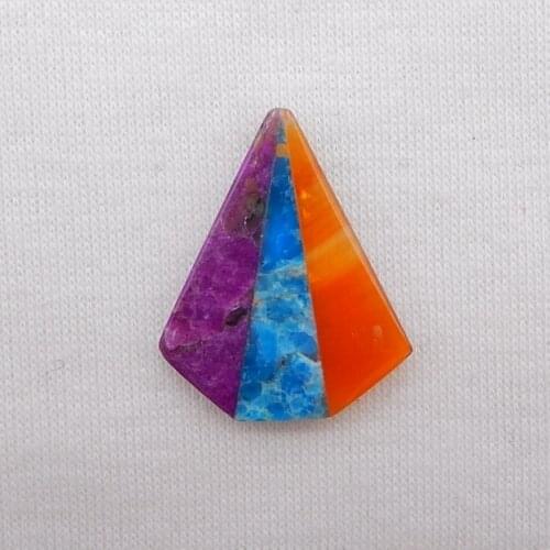 Semiprecious stone Jewelry,Natural African Purple Jasper Red Agate With Blue Apatite Crystal Fashion Pendant Bead 25x21x3mm,2.2g