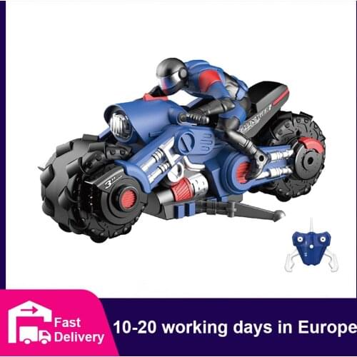 RC Motorcycle 1:10 Scale Remote Control Car 2.4GHz Off-Road Motorbike with Lights 360° Rotation RC Drift Car Toys for Kids