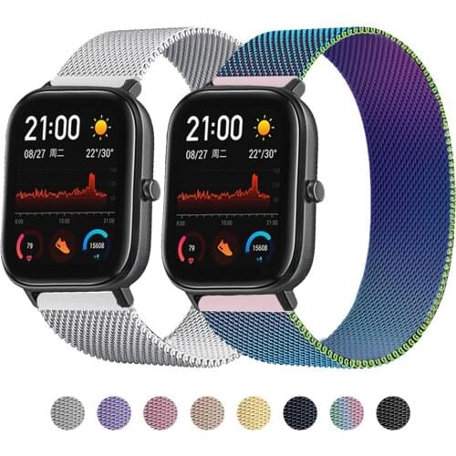 Milanese Magnetic Steel Metal Band Strap for Xiaomi Amazfit GTS 2/Bip/Mini/GTR/47mm/42mm 20mm 22mm Watch Strap Bracelet Correa