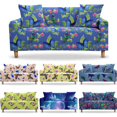 Modern Sofa Cover Butterfly Elastic Sofa Covers For Living Room L-Shape Counch Cover Corner Sofa 1/2/3/4 Sectional Sofa Cover