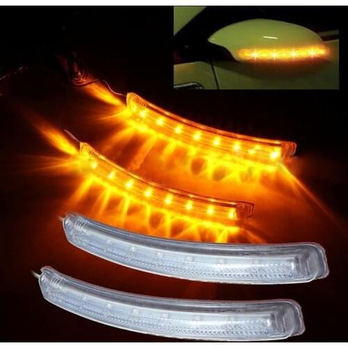 2pcs/set Universal Car LED Rearview Mirror Strip Light Turn Signal Bumper Lamp