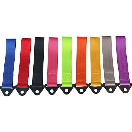 Universal High Strength Nylon Car Trailer Strap Racing Car Tow Ropes Bumper Trailer Max 2T With Nut 25cm Multicolor And Portable