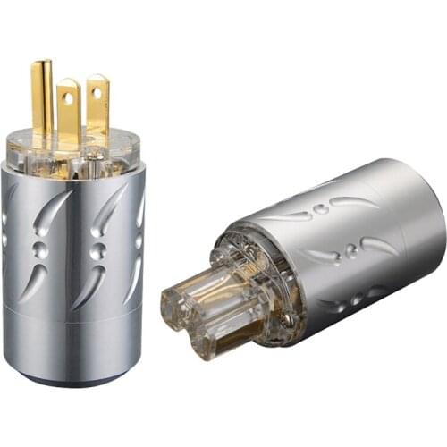 Viborg hight quality Pure Copper 24k Gold Plated US Power Plug Audio Power Connector IEC Plug DIY Power Cord Cable