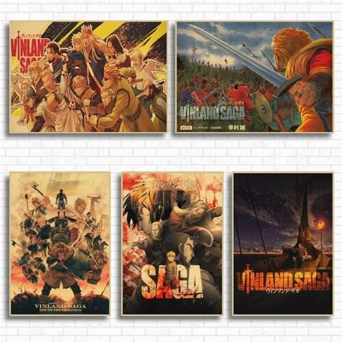 Vinland Saga Anime Manga Retro Poster Kraft Paper Home Room Decor Vintage Painting Wall Stickers