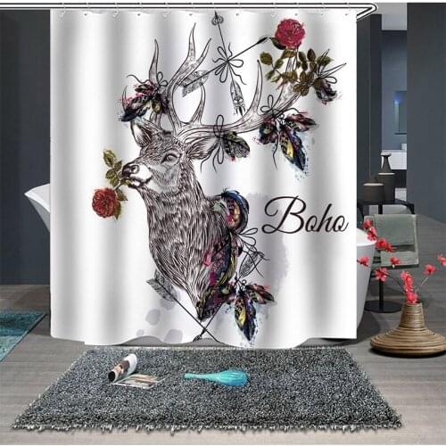 Digital Printing Bath Curtain Polyester Waterproof Individuality Bathroom Partition Curtain Bathroom Shower Curtain 180*200CM