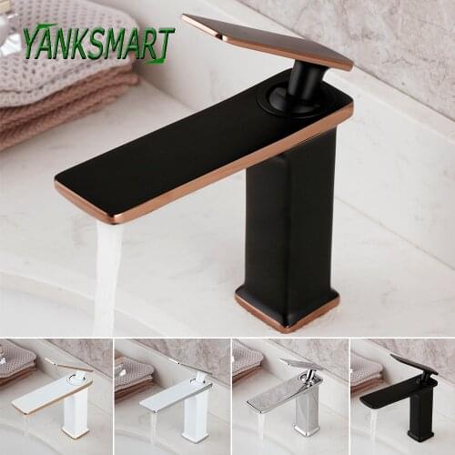 YANKSMART Luxury Bathroom Faucet Basin Single Handle Single Hole Deck Mounted Bathtub Faucets Hot And Cold Mixer Water Tap