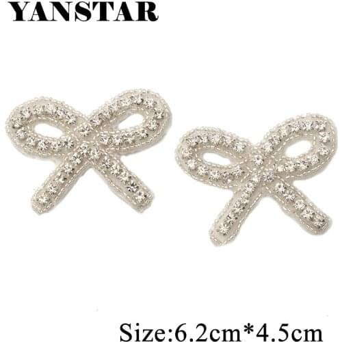 YANSTAR 20PCS Rhinestone Applique Silver Crystal Accessory Bridal Belt Wedding Dress Belt DIY Bridal Sash YS920