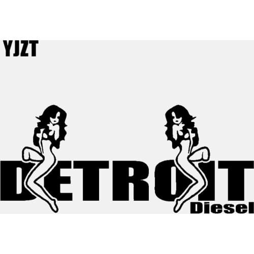 YJZT 14.5CM*6.2CM DETROIT DIESEL Vinyl Decal Car Sticker Black/Silver C3-0881