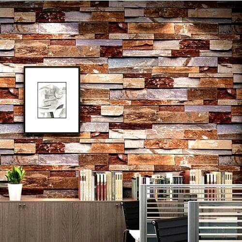 3d Papel de parede Tile Rock stone 3d bricks wallpaper rolls for background vinyl 3d wall paper Roll living room wallcoverings