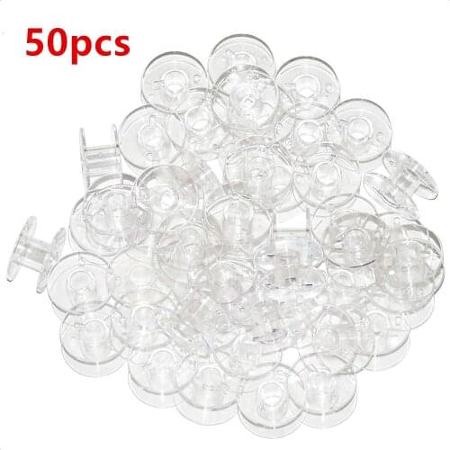 50 Pcs Plastic Empty Wire Spools Sewing Bobbins Transparent thread bobbins Sewing Storing Thread String Hand Craft Tools