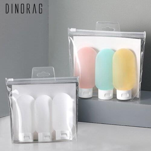 60ml Cosmetic Lotion Bottle Travel Set Jars For Cosmetics Hose Bottle Set Plastic Storage Container Squeeze Soft Bottle With Bag